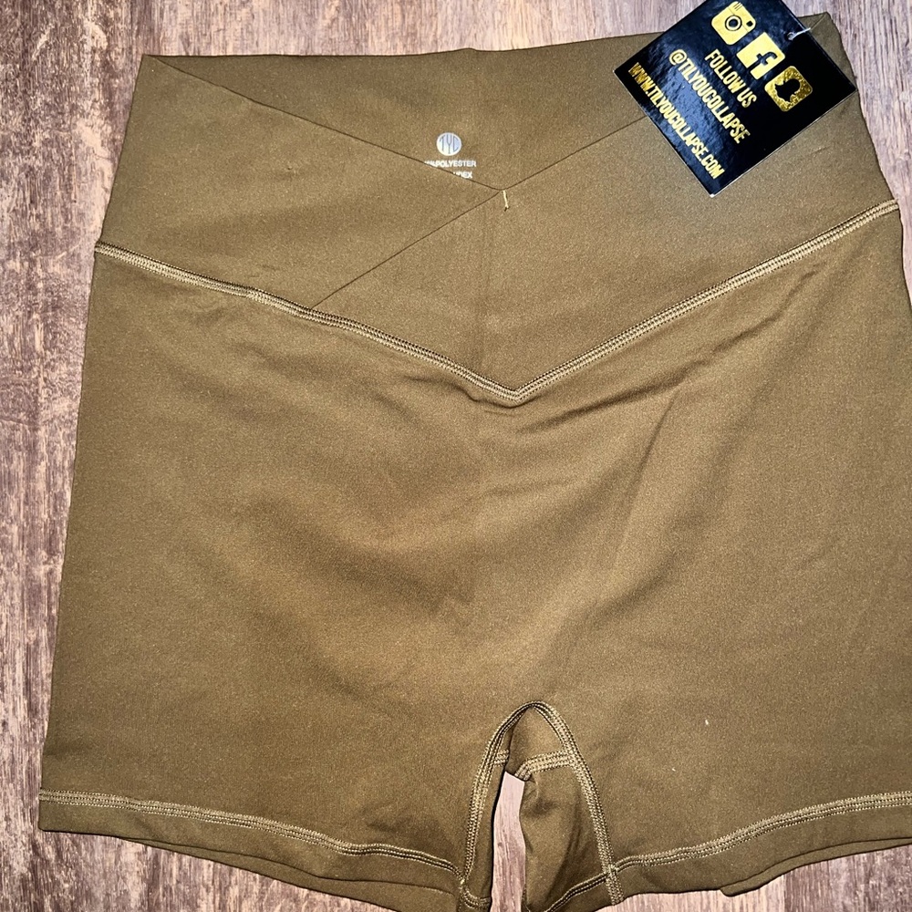 Til You Collapse Olive Athletic Shorts